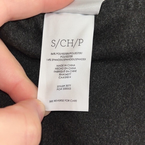 Women’s CAbi dark gray modest leggings with a asymmetric mini skirt attached - Picture 6 of 6